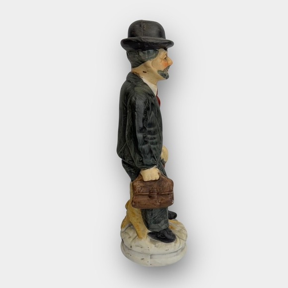 Vintage Ceramic Figurine Man with Bowler Hat Briefcase & Cane - Picture 7 of 12